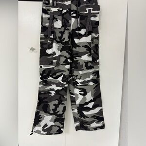 Riflessi Junior Camo Drawstring Pants in Black/Gray/White